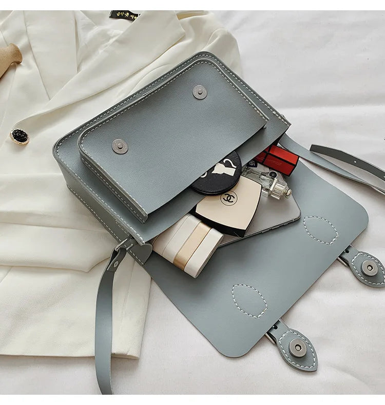 Customized DIY PU Leather Cambridge Bag Handmade Sewing Women Crossbody Shoulder Bag Handcrafted Semi-finished Kit Colorful