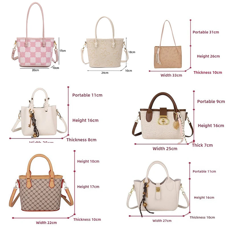 DIY Bag kit Making Hand Sewing PU Leather Tote Bag Handbag Cross-Body Leather Crafts Semi-finished Hand-sewn Material Set